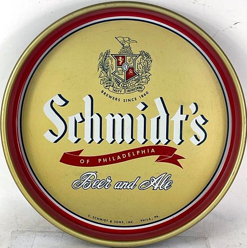 1950 Schmidt's Beer & Ale 13 inch tray Serving Tray Philadelphia Pennsylvania