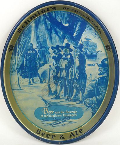 1945 Schmidt's of Philadelphia Beer 12½ x 15½ inch oval Serving Tray Philadelphia Pennsylvania