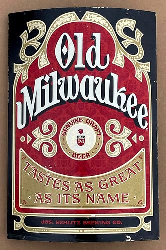 1971 Old Milwaukee Beer Curved Corner Sign Milwaukee Wisconsin