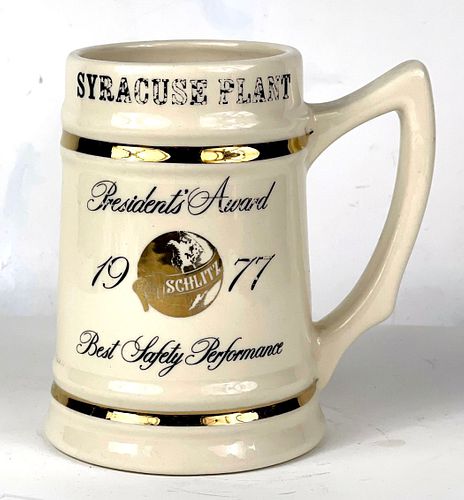1977 Schlitz Syracuse Plant President's Award Mug Milwaukee Wisconsin