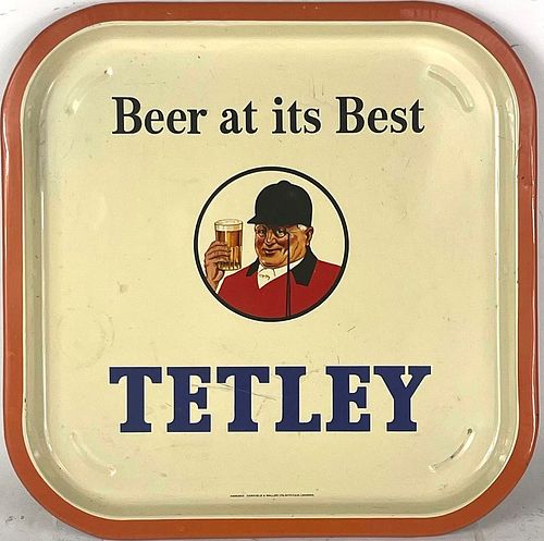 1965 Tetley Beer 15 inch tray Serving Tray Leeds Yorkshire