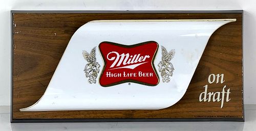 1972 Miller High Life Beer Plastic Indoor Wall Signs Milwaukee Wisconsin