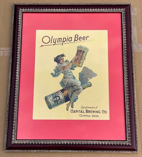 1975 Olympia Beer Retro Girl on Bottle Sign Tumwater Washington