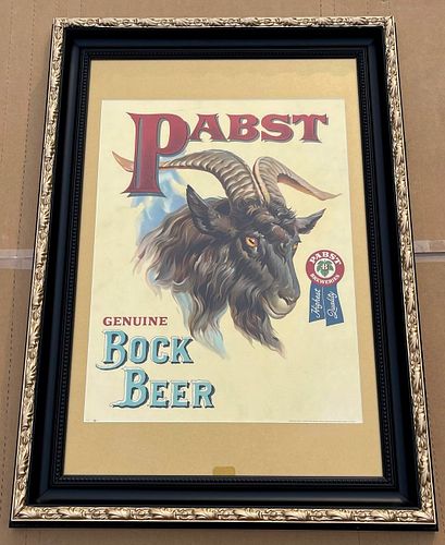1957 Pabst Bock Beer (4-city) Framed Easel-Back Sign Milwaukee Wisconsin