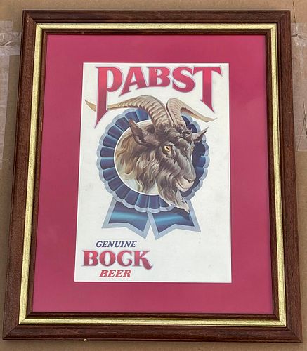 1985 Pabst Bock Beer Framed Poster Sign Milwaukee Wisconsin