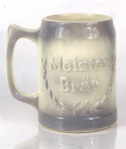 1955 Meister Bräu Beer (Grey) 4¾ Inch Tall Mug Chicago Illinois