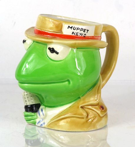 1981 Kermit the Frog Muppet News Man 4½ Inch Tall Mug