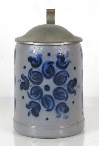 1935 Beautiful Schilz KG Cobalt Flowers and Exclamation Points 6½ Inch Stein Germany