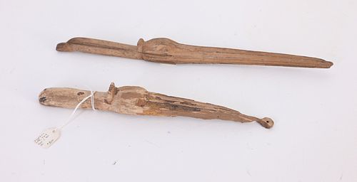 (2) Egyptian Wood Ibis Carvings
