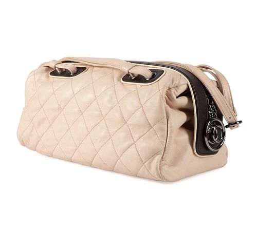 CHANEL BOSTON DUFFEL CREAM LEATHER HANDBAG for sale at auction on 1st  December