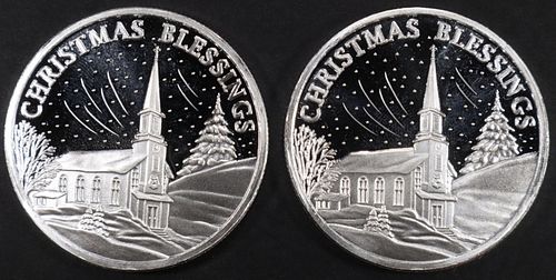 (2) 1 OZ .999 SILVER 2023 XMAS BLESSINGS ROUNDS