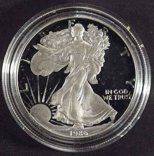 1986 PROOF AMERICAN SILVER EAGLE OGP