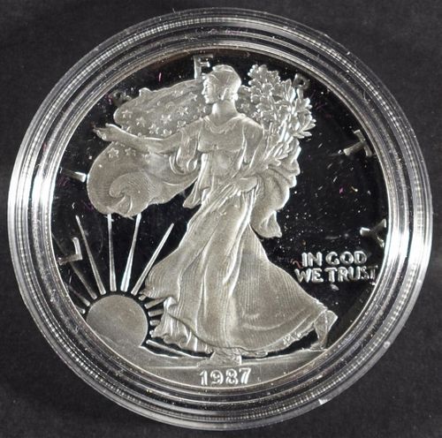 1987 PROOF AMERICAN SILVER EAGLE OGP