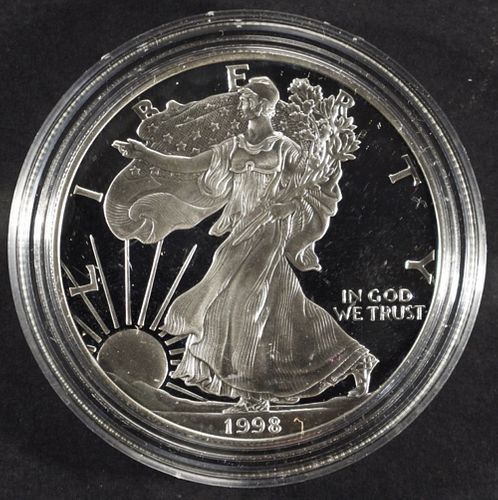 1998 PROOF AMERICAN SILVER EAGLE OGP