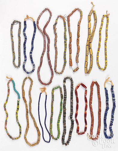 Fifteen strands of African trade beads