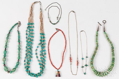 Group of Native American Indian necklaces