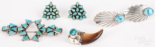 Group of Zuni and Navajo jewelry