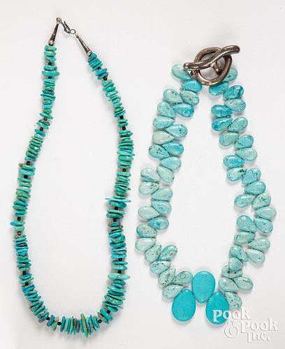 Two Navajo turquoise necklaces