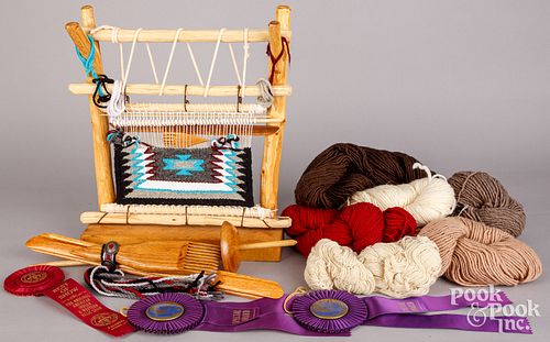 Navajo weaving demonstration items