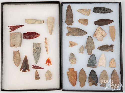 Group of Indian stone points