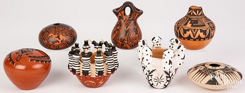 Group of small Native American Indian pots