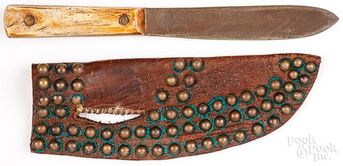 Blackfoot Indian knife and sheath, early 20th c.