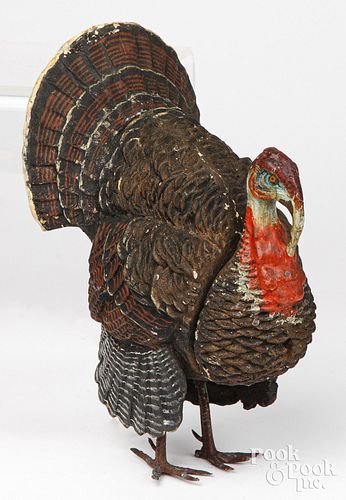 Large composition turkey candy container