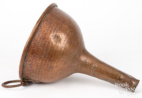 Large copper funnel, 18th c.