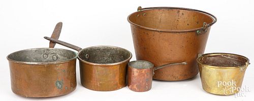 Five pieces of cookware, 19th c.