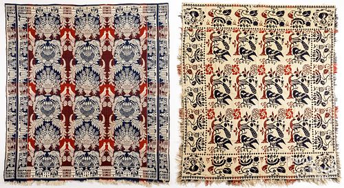 Two Jacquard coverlets, 19th c.