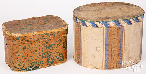 Two wallpaper boxes, 19th c.