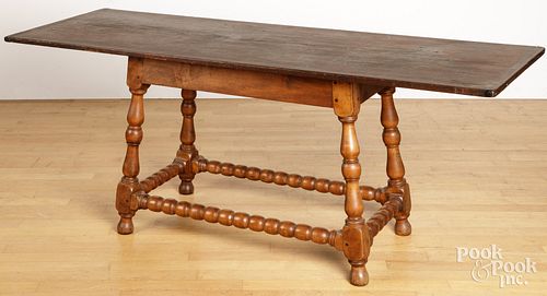 William and Mary style pine and maple table