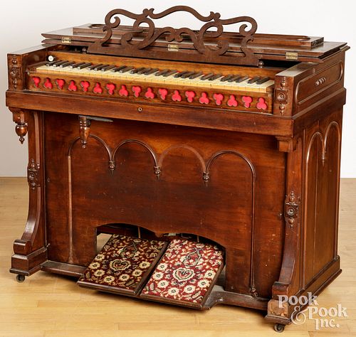 Victorian walnut organ by Estey & Co.