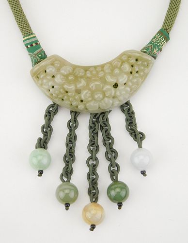 Necklace with jade pendant