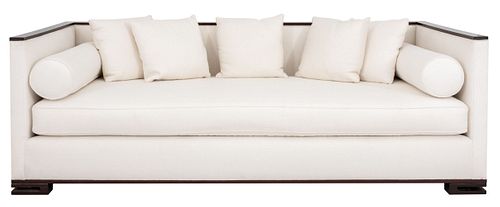 Art Deco Style Upholstered Mahogany Sofa