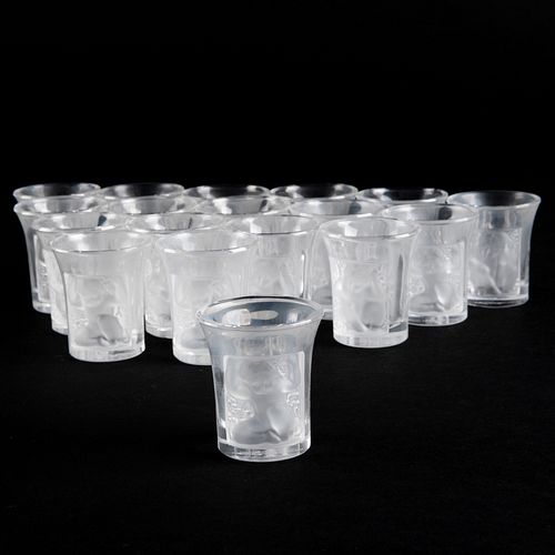 Three Sets of Six Lalique Shot Glasses