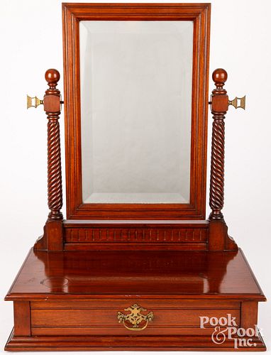 Victorian mahogany shaving mirror