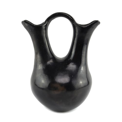 Santa Clara Black Wedding Vase c. 1910-1935, 10" x 8" x 6" (P90256C-1023-012)