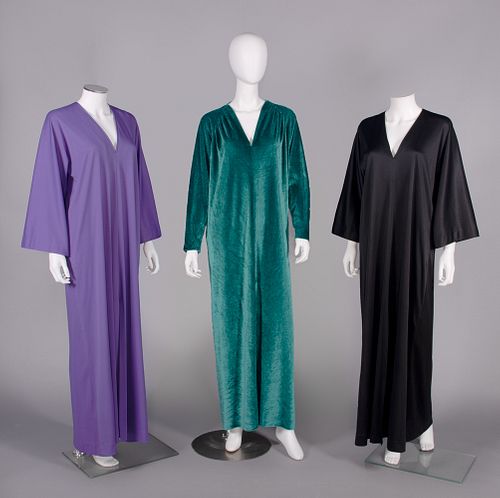 THREE HALSTON LOUNGING DRESSES, USA, 1980s