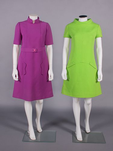 ONE COURREGES & ONE UNLABELED MOD DRESS, PARIS, 1960s