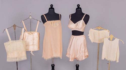 COLLECTION OF SILK & COTTON LINGERIE, 1920-1940
