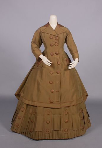 SILK FAILLE VISITING DRESS, c. 1869