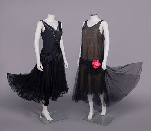 TWO TULLE PARTY DRESSES, 1920s