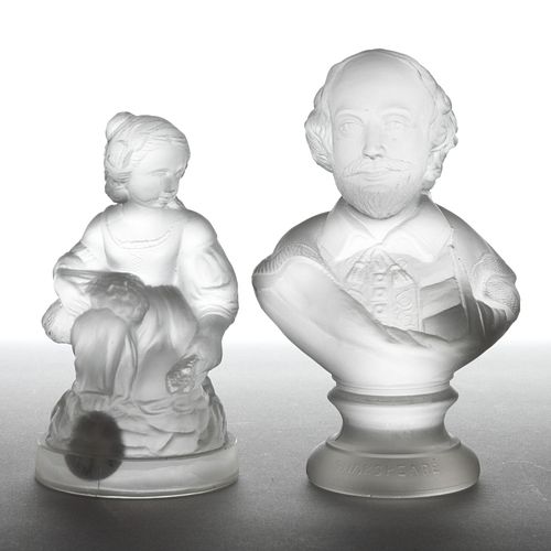 1876 PHILADELPHIA CENTENNIAL FIGURAL BUSTS / PAPERWEIGHTS, LOT OF TWO