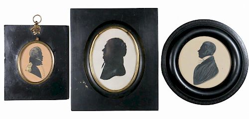 (3) EARLY 19TH C. SILHOUETTES OF MEN