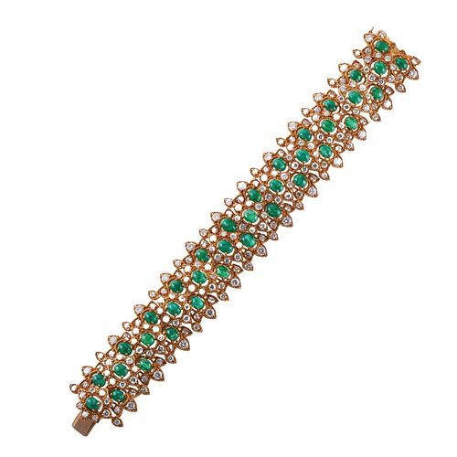 Kutchinsky 18k Gold Emerald Diamond Bracelet