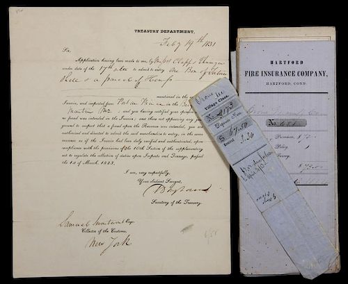 19TH C. INSURANCE & SHIPPING DOCUMENTS