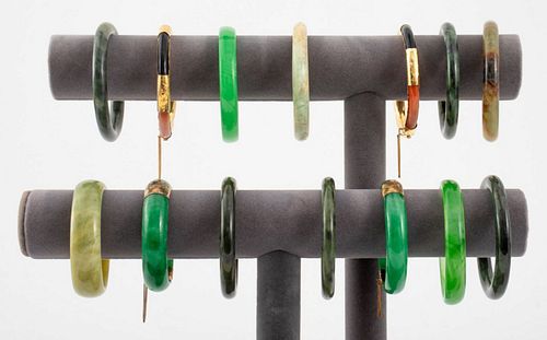 Chinese Jade, Etc. Bangle Bracelets, 14
