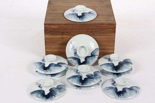 (10) JAPANESE PORCELAIN CUP COVERS