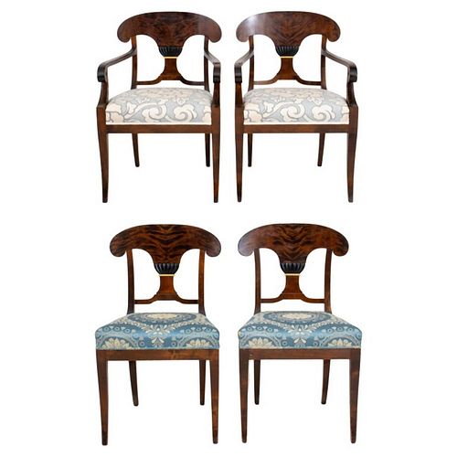 Danish Biedermeier Revival Chairs, 4, 20th C.
